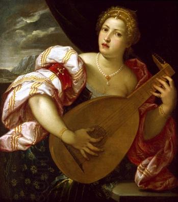 unknow artist Young Woman Playing a Lute oil painting picture